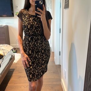 Hazel lace black cocktail work dress small maternity dress